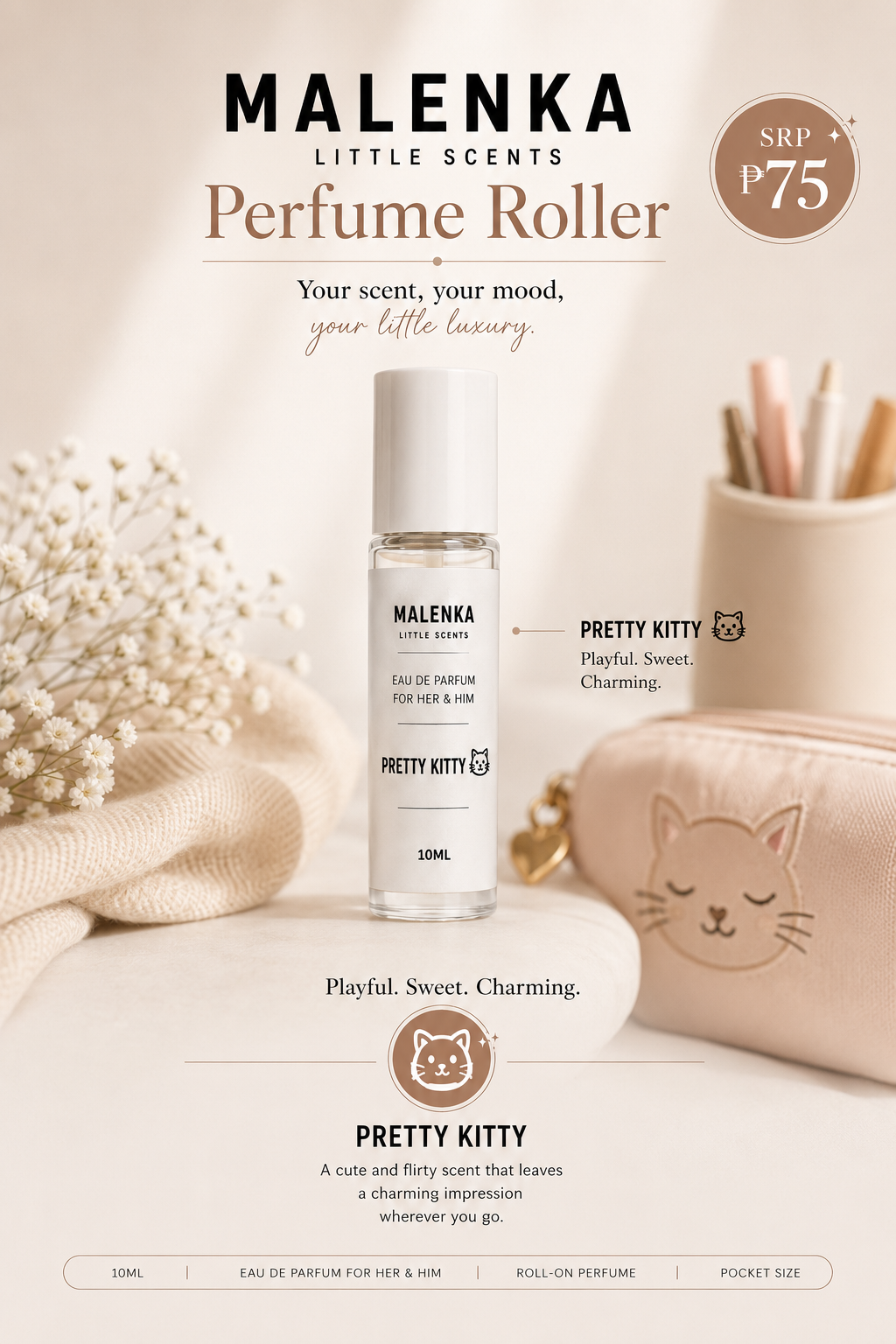 ✨🎀 𝗠alenka 𝗟𝗶𝘁𝘁𝗹𝗲 𝗦𝗰𝗲𝗻𝘁𝘀™ 🎀✨ 💖 𝗟𝗼𝗻𝗴-𝗟𝗮𝘀𝘁𝗶𝗻𝗴 𝗥𝗼𝗹𝗹-𝗢𝗻 𝗘𝗮𝘂 𝗱𝗲 𝗣𝗮𝗿𝗳𝘂𝗺 💖🌸 (10𝗺𝗹 | 𝟴 𝗦𝗶𝗴𝗻𝗮𝘁𝘂𝗿𝗲 𝗦𝗰𝗲𝗻𝘁𝘀) 🌸
