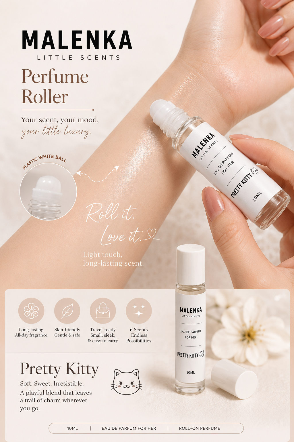 ✨🎀 𝗠alenka 𝗟𝗶𝘁𝘁𝗹𝗲 𝗦𝗰𝗲𝗻𝘁𝘀™ 🎀✨ 💖 𝗟𝗼𝗻𝗴-𝗟𝗮𝘀𝘁𝗶𝗻𝗴 𝗥𝗼𝗹𝗹-𝗢𝗻 𝗘𝗮𝘂 𝗱𝗲 𝗣𝗮𝗿𝗳𝘂𝗺 💖🌸 (10𝗺𝗹 | 𝟴 𝗦𝗶𝗴𝗻𝗮𝘁𝘂𝗿𝗲 𝗦𝗰𝗲𝗻𝘁𝘀) 🌸