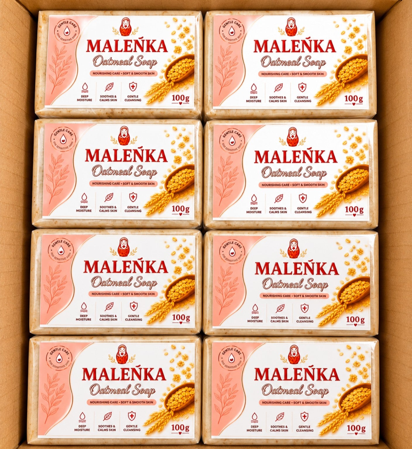 Malenka Organic Oatmeal Soap | Gentle Face & Body Bar (100g)